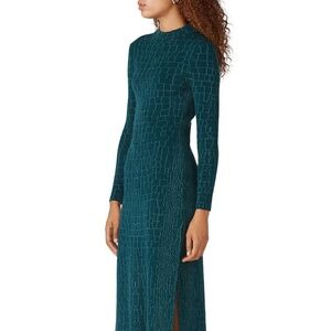 STAUD Neville Mod Geo Patterned Long Sleeve Dress